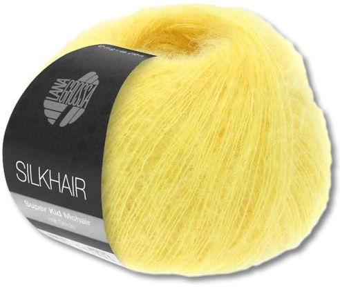 Frida's Wollhaus Lana Grossa 25 g Silkhair Mohair Superkid Seide Wolle Häkeln Stricken 43 Farben (158 | Gelb)