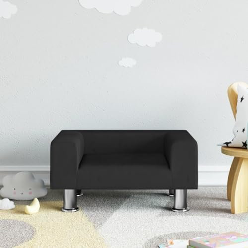 Mengtu Kindersofa Kindercouch Msinisofa Kindersessel Kindersofa Sofa Wohnzimmermöbel Sessel Sitzmöbel Kinder Sofa Kindermöbel Schwarz 50x40x26,5 cm Samt