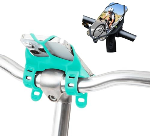 Bone Bike Tie 4 Pro Max, Universelle Handyhalterung Fahrrad, iF Design Award Ausgezeichnet, für Lenker & Vorbau, mit Stoßdämpfung, kompatibel mit 4,7”–7,2” Smartphones – Türkis