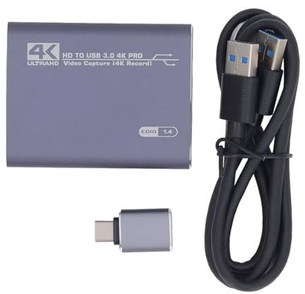 Videoaufnahmekarte, 4K-Aufnahmekarte HDMI zu USB 3.0 Loop Out 1920 X 1080 60 Hz, für, PC, DSLR-Kameras, Plug-and-Play, kein Treiber Erforderlich, Keine Latenz,