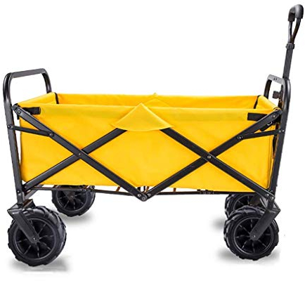 CCYENG Lagerwagen, zusammenklappbarer Gartenwagen, robuster Wagen, multifunktionaler Einkaufswagen für den Außenbereich, Camping, Strand, Supermarkt mit 4 Rädern, Trag