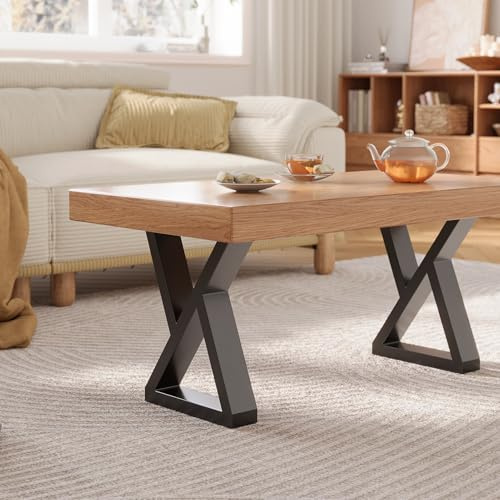 INMOZATA Tischbeine Metall 2 Stück Z Form Tischfüße Schwarz Tischgestell DIY Möbelfüße für Schreibtisch Couchtisch Esstisch Sitzbank B30 x H40 cm