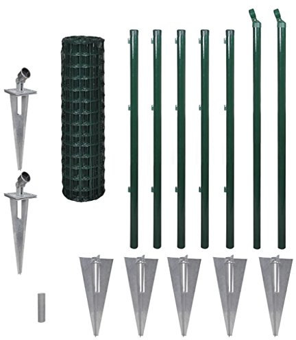 Eurozaun, PVC-beschichteter Maschendraht, 10 x 1 m, Stahl, für Garten und Tiergehege