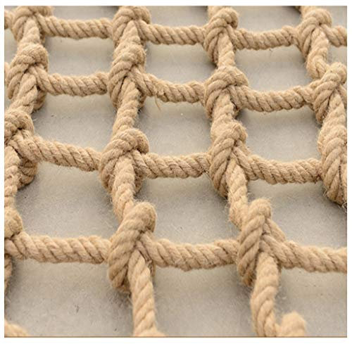 Robustes Hanf-Kletternetz für den Innen- und Außenbereich, dekorativer Einsatz, riesiges Netz, Cargo-Netz für Garten, Spielplatz oder Terrasse, langlebiges gewebtes Seilnetz zum Klettern und Spielen
