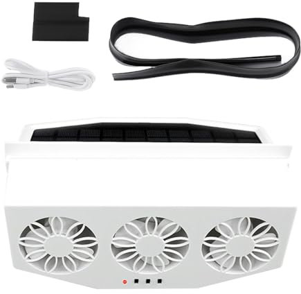 Car Exhaust Fan, Solar Powered Window Vent Radiator, 9.06x2.76in Innovative Vehicle Air Purifier, Built in Cooler System for Vehicle, Auto, RV, SUVS, Truck