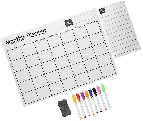 Homoyoyo 1satz Magnetisches Abwischbares Planungsschema Transparentes Wiederverwendbares Tafel Kühlschrank Inkl Praktische Planungsboard-varianten Marker Und Radierer Für Familie Und