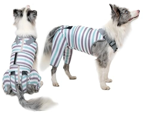 Arblina Hundebody Nach OP, Atmungsaktiv Hund Recovery-Anzug für Hinterbeine, OP Body Hund für Kleine/Mittlere/Große Hunde, Männlich/Weiblich Hunde Onesie Nach der Operation, Blau M