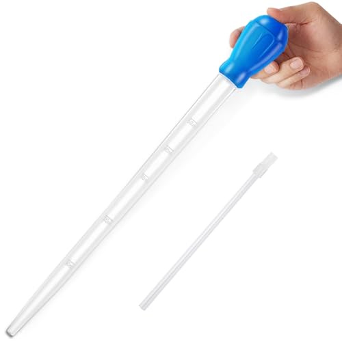 Depeew Turkey Baster for Aquarium | Plastic Turkey Baster Long Syringe, Waste Remover for Aquarium Vacuum, Siphon for Fish Tank, Fish Waste Collector