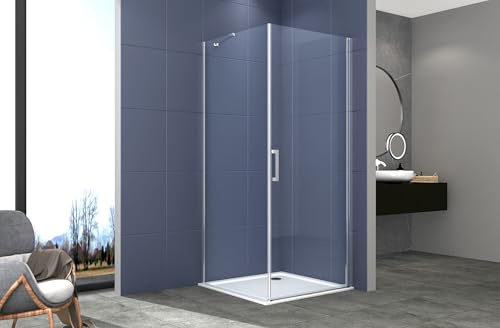 Box doccia 2 lati 70x100 cm fisso + porta 1 battente H200 cm cristallo 6mm profilo CROMATO LUCIO