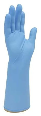 100 Pack –Extra Strong Disposable 12-Inch - Extended Long Cuff Blue Nitrile Examination Gloves - Powder-Free, Latex-Free Food, Medical & Industrial Grade (Large)