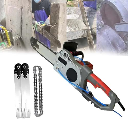 Cortadora De Varillas De Refuerzo De Mano | Sierra Eléctrica Para Hormigón, Motosierra De Mano Sin Escobillas, 2 Cadenas Y 2 Barras Guía Para Cortar Hormigón, Varillas De Refuerzo, Granito,350