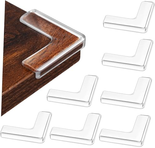 Congarteno 8 Proteggi Spigoli in Silicone Trasparente Per Finestre E Tavoli Angolari Protettivi Antiurto in Silicone Ultra Sottile Per Sicurezza Bambini E Protezione Mobili