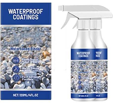 Lot de 2 adhésifs pour gravier - Colle à base d'eau pour pierre et galets - Spray de colle à séchage rapide pour pierre, terrasse, patio et jardin