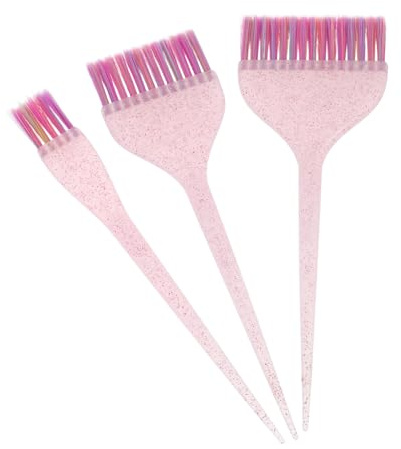 HAMPPLIES 3pièces Pinceaux De Teinture Pour Cheveux Applicateur De Teinture Pour Cheveux Kit De Pinceaux De Pour Coloration Capillaire Avec Poignées Pailletées Pour Application Précise Coule