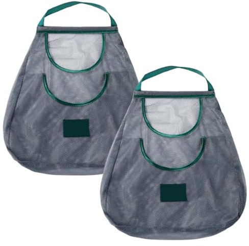 Beufee 2 PCs Wiederverwendbare Mesh -Einkaufsbeutel, Wiederverwendbare Produktbeutel Mesh Tote Obst Gemüse hängen Aufbewahrung für Kücheneinkäufe (Klein)