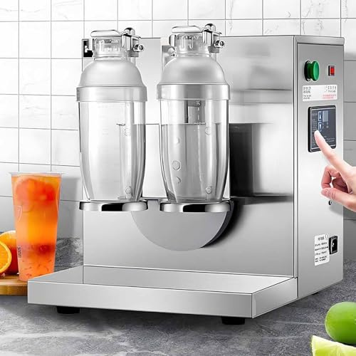 Máquina coctelera eléctrica Comercial para té de Burbujas - 400 RPM, Tazas Dobles de Acero Inoxidable, Motor silencioso, Mezcla automatizada 30% más rápida para cócteles, jugos y café - Mezclador de