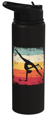 Gymnast with Clubs Girls Kids Retro Rhythmic Gymnastics Stainless Steel Insulated Water Bottle