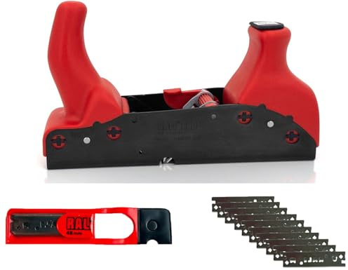 Set RALI 220 Monobloc + 10 Chromstahl-Messer: Profi Handhobel ohne Nachschärfen mit ultraschneller Messereinstellung | Schweizer Holzhobel für Schreiner und Tischler | Immer einsatzbereit