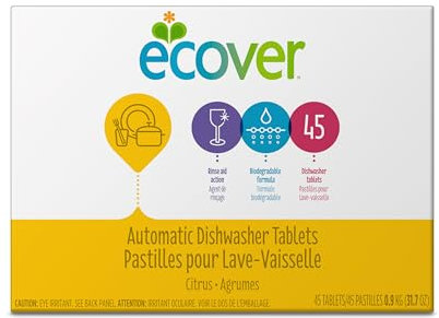 Ecover Automatic Dishwasher Soap Tablets, Citrus, 45 Count
