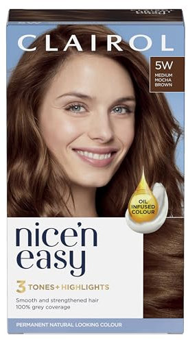Clairol Nice'n Easy Crème, Natural Looking Oil Infused Permanent Hair Dye, 5W Medium Mocha Brown
