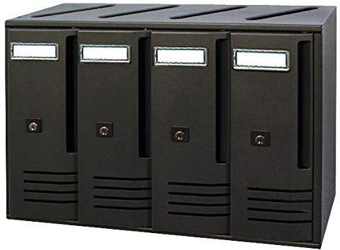 Cassetta Postale Per Condominio A 4 Posti Grigio Ghisa Mod. Cubo Alubox