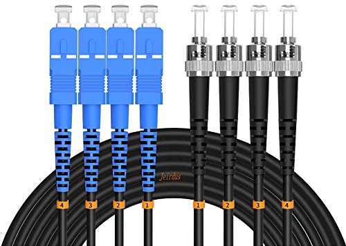 Jeirdus 5 Metri Sc 15ft a ST Outdoor corazzato 4 Core 9/125 SM Cavo a fibre ottiche Jumper Cavo Patch ottico Singlemode SC-ST