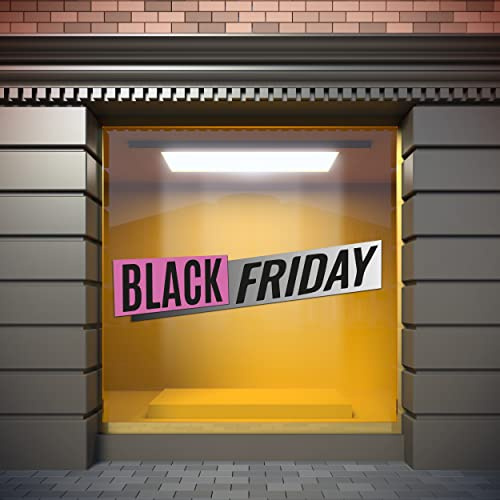 Oedim Vinilo Escaparates Rebajas Black Friday Rosa, 150x48cm, Vinilo Adhesivo, Decora tu escaparate, Pegatinas Adhesivas Escaparate, Vinilos Negocios