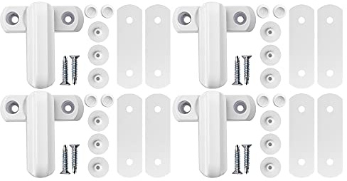 4X Pieces White Sash Jammers Window Locks for Additional Security. Door Jammer/Window Locks for UPVC Window Security/Door Security. Easy to Install. White Sash Jammer Window Lock
