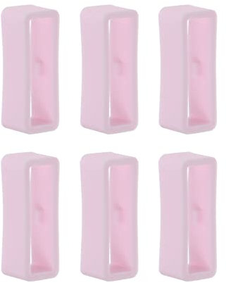 sourcing map 6uds Reloj Correa Lazo Cierre Anillos 20mm Caucho Reloj Soporte Guardián Silicona para Reloj Correa, Claro Rosa