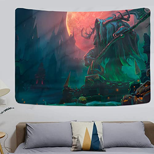 RIZFA Halloween Sickle Demon Red Moon Tapestry,Hippie Blanket, Bohemian Psychedelic Tapestry,Wall Art Decoration 230x180cm