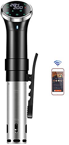 Cuisinière Sous Vide, Cuisinière De Précision Wi-Fi App Control 1000W, Circulateur D'immersion Ultra-silencieux Avec Protection Du Niveau D'eau Et Écran Tactile LED, Pour La Cuisine