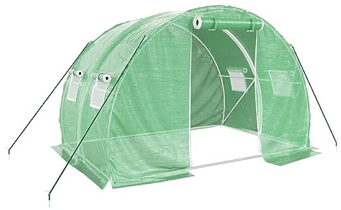 vidaXL Gewächshaus mit Stahlrahmen Grün 6 m² 3x2x2 m