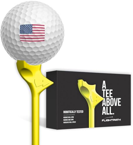 FLIGHTPATH Premium Golf Tees - Durable Plastic Golf Tees Designed to Enhance Golf Shot Distance & Precision - Robotically Tested to Reduce Ball Spin - USGA Approved Golf Equipment