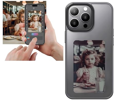 YATUO Schutzhülle für Smart-Foto-Rückprojektion zum Selbermachen, anpassbare E-Ink-Telefonhülle, zeigt Fotos sofort auf dem Tintenbildschirm an, Personalisieren Sie Ihr Telefon jederzeit und überall