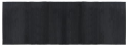 vidaXL Tapis rectangulaire Noir 70x200 cm Bambou, Tapis de Salon, Tapis rectangulaire, Tapis Moderne, Tapis de Chambre à Coucher, Tapis en Bambou