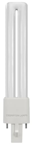 Crompton Lamps LED PLS 4.5W G23 Single Turn S-Type Direct to Mains (9W Equivalent) 4000K Cool White Opal 580lm 2-Pin Push Fit Light Bulb