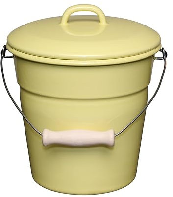 Riess, 0369-002, Cubo orgánico con tapa, diámetro 20 cm, 3,5 litros, esmalte, 1170 kg, LBH 21 x 22 x 18,8 cm, enfriador de champán, enfriador de bebidas, cubo para cubitos de hielo, cubo de jardín,