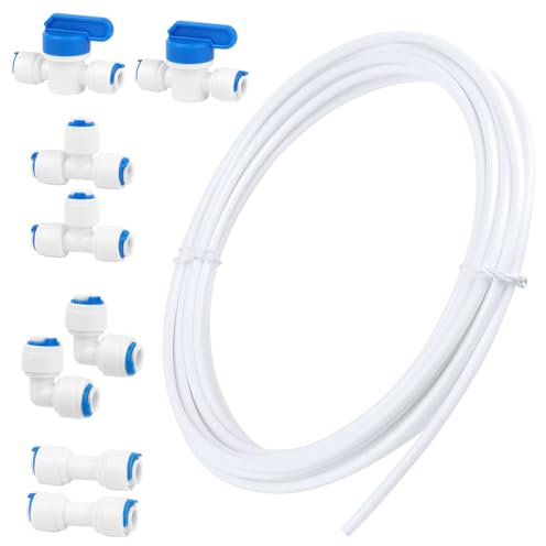 Kit de Frigo Universel 10M Matériau POM Alimentation en Eau Connecteur de Tuyau de Réfrigérateur 1/4 Kit de Filtre pour Réfrigérateur