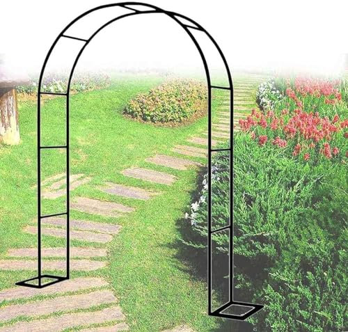 Kanduo Arche Jardin pour Arche métallique de Jardin, Options de Couleur Noir/Vert/Blanc, Arche incurvée, Arche arquée for Plantes grimpantes extérieures Arche de Gazebo de Jardin(W1.2M*H2.2M)