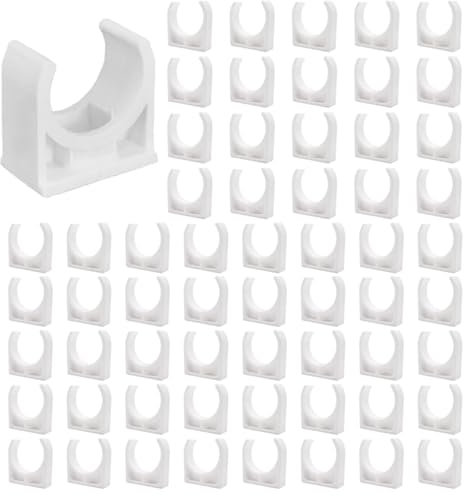 RHQFDM Morsetto pertubi in plastica 60 pezzi Morsetto per tubi in PPR Clip fisse a forma di U 25mm Clip Fascetta Stringitubo Plastica Adatto per il fissaggio di tubi in cucine, giardini e piscine