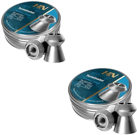 Balines H&N Terminator (5,5 mm) | Perdigones Calibre .22 para carabinas/escopetas de Aire comprimido [2 Cajas]