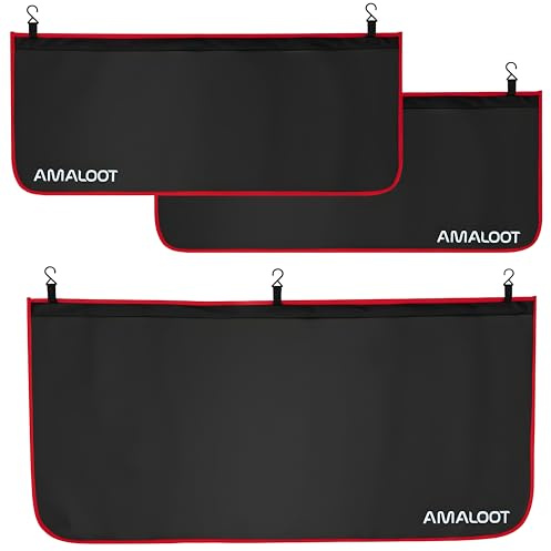 AMALOOT 3Pcs Extra Thick 3-Layer Magnetic Fender Covers for Mechanics – Heavy Duty Car Fender Protector with 26 Strong Magnets for Cars, SUVs & Trucks, Automotive Mat to Cover Fenders – Size M