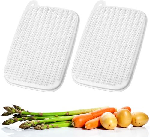 Yuanchu 2Pcs Vegetable Brushes, Vegetable Brush Scrubber for Fruits Potato Scrubber Veggie Scrubber Soft Bristle Potato Brush, Soft Bristle Brush for Potato Carrots Lotus Root