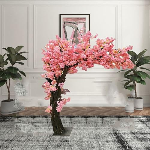 Cerisiers Roses Japonais - Cerisiers Artificiels - Simulation De Pêcher - Plantes De Jardin - Cerisier Pleureur - Superbe Arche De Fleurs pour Mariage, Arbre À Souhaits(1.5x1m/4.9x3.2ft)