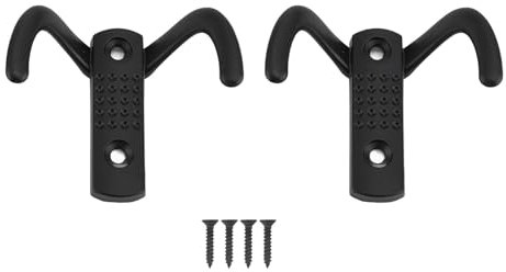 NOENNULL 6 Ganchos de Doble Punta para, Ganchos de Doble Puerta, Color Negro, Gancho de Doble Punta Montado en la Pared, Aleación de Zinc, Ganchos de Doble Puerta, Resistente, Gancho de