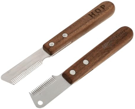 POPETPOP 2piezas Peine y Cuchillo Desplumador para Mascotas Herramientas De Aseo para Perro Cepillos para Pelo De Perro para Limpieza De Mascotas Casa