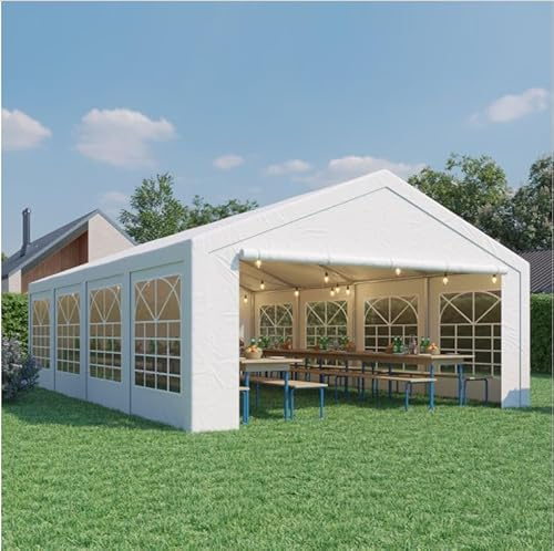 Magna One 5x8 m Partyzelt Pavillon Festzelt SMART PE Plane Wasserdicht UV Schutz Gartenzelt weiß