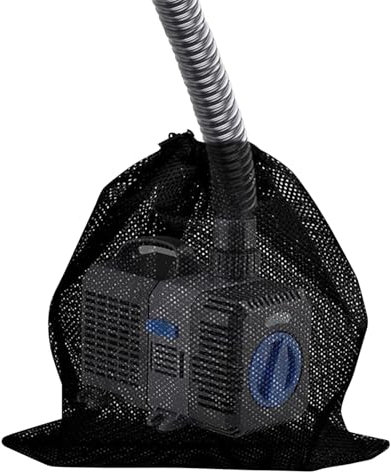 Lechisenop Pump Barrier Bag Pump Filter Mesh Bag Pond Pump Filter Bag with Drawstring Household Water Pump Pond Filter Accessories (45 * 45cm, Black)