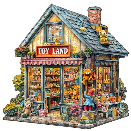 Jigfoxy Toy Land rompecabezas de madera para adultos, rompecabezas de animales de madera único, familia y amigos L-34 x 34 cm, 250 piezas