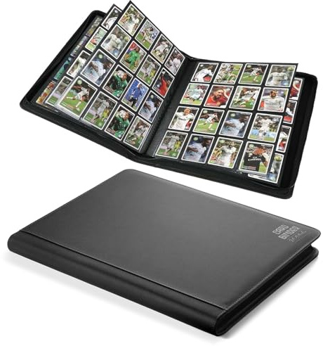 1024 Capacity Trading Card Binder, Premium Card Binder 16 Pocket, Sturdy Card Collection Album, Archival Quality Protection & Anti-Slip Spine for TCG, MTG, Sports Cards (Black)